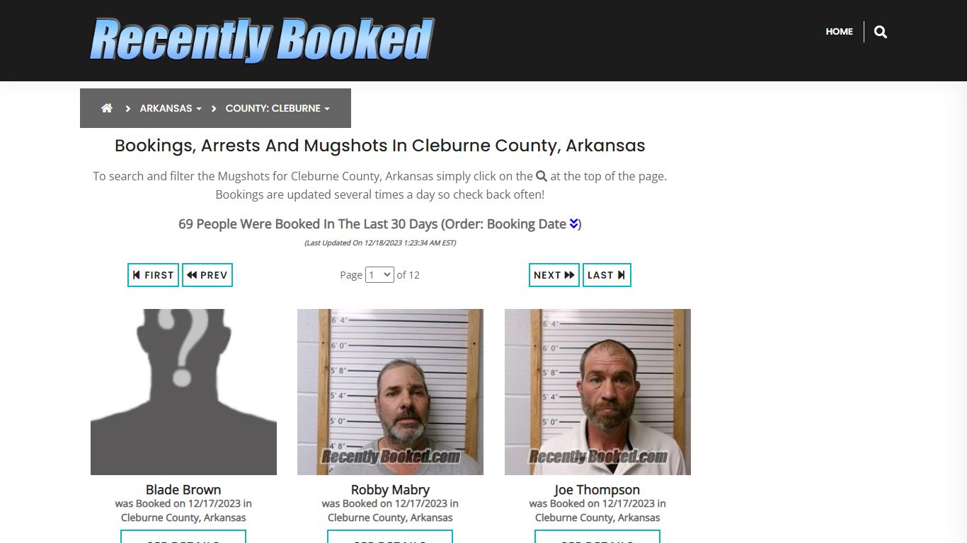 Bookings, Arrests and Mugshots in Cleburne County, Arkansas